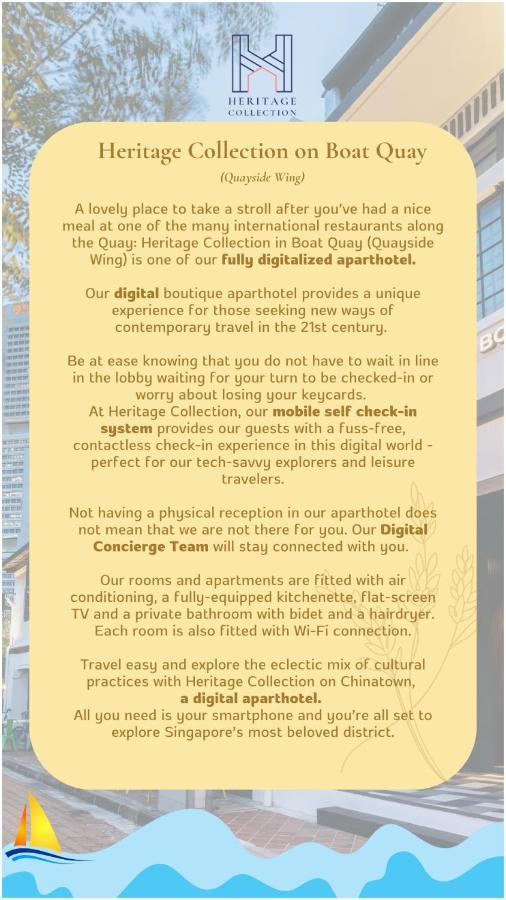 Heritage Collection On Boat Quay - Quayside Wing - Mobile App Check-In Singapura Exterior foto